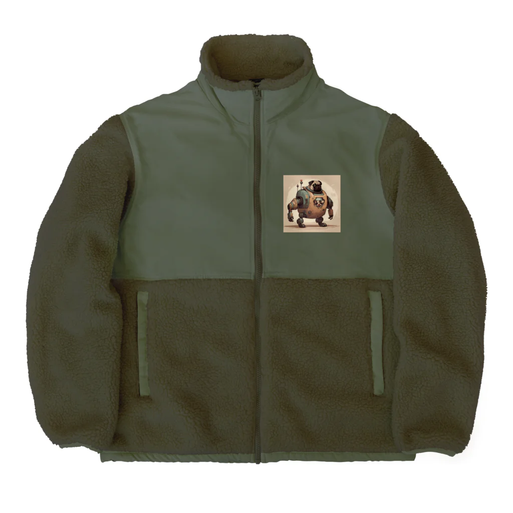 PUGおやじのロボパグ出動 Boa Fleece Jacket