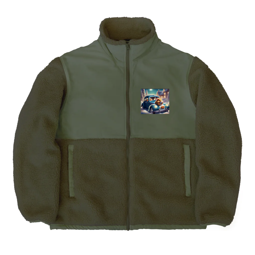 HiStory-jinのアーモンド好きのハムスターココちゃんの待ち伏せ Boa Fleece Jacket