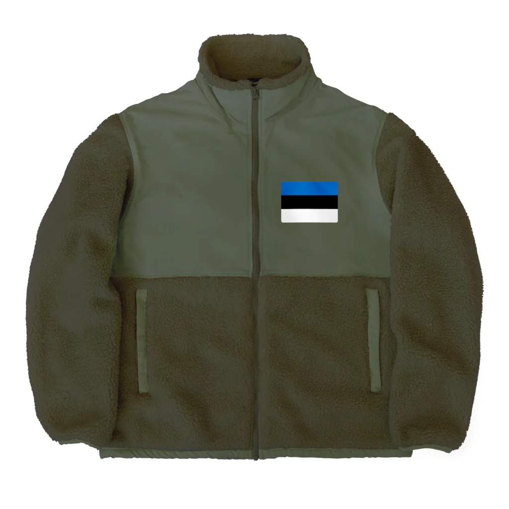 お絵かき屋さんのエストニアの国旗 ボアフリースジャケット