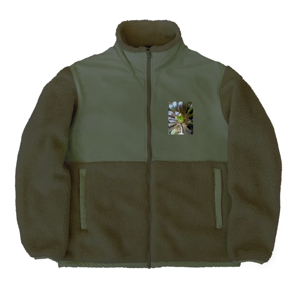 ミクロの多肉植物の黒法師 Boa Fleece Jacket