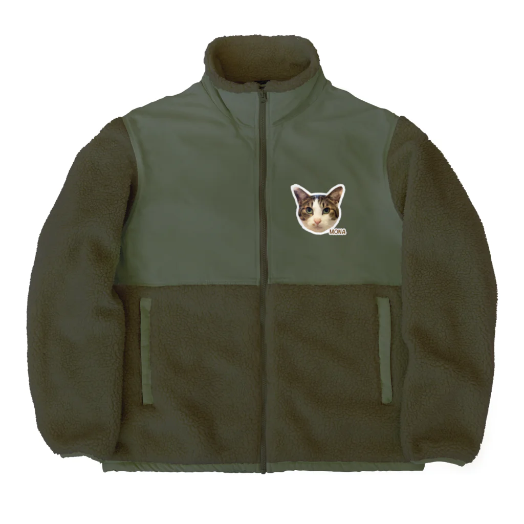 猫カフェ ぶぅたんグッズショップの絵文字モナくん Boa Fleece Jacket