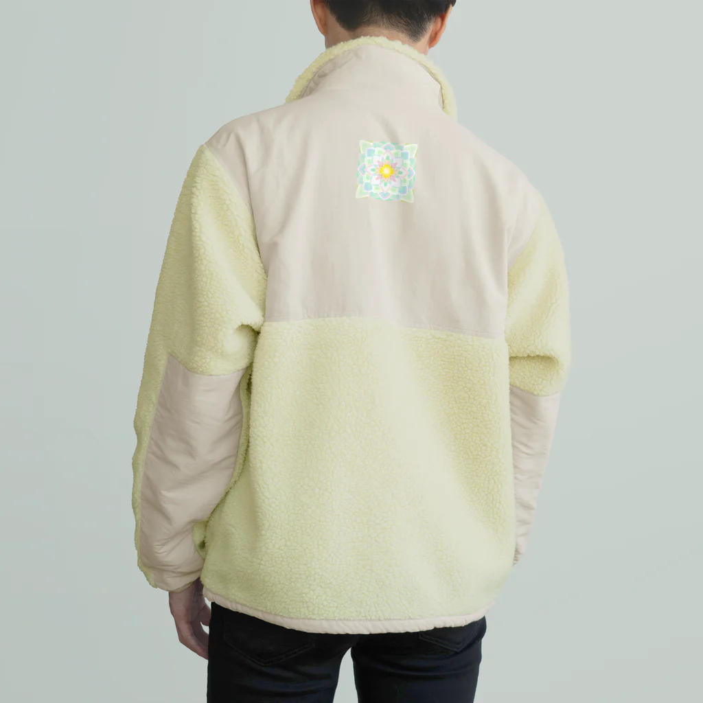 M34-unicornのドラゴンフラワー Boa Fleece Jacket