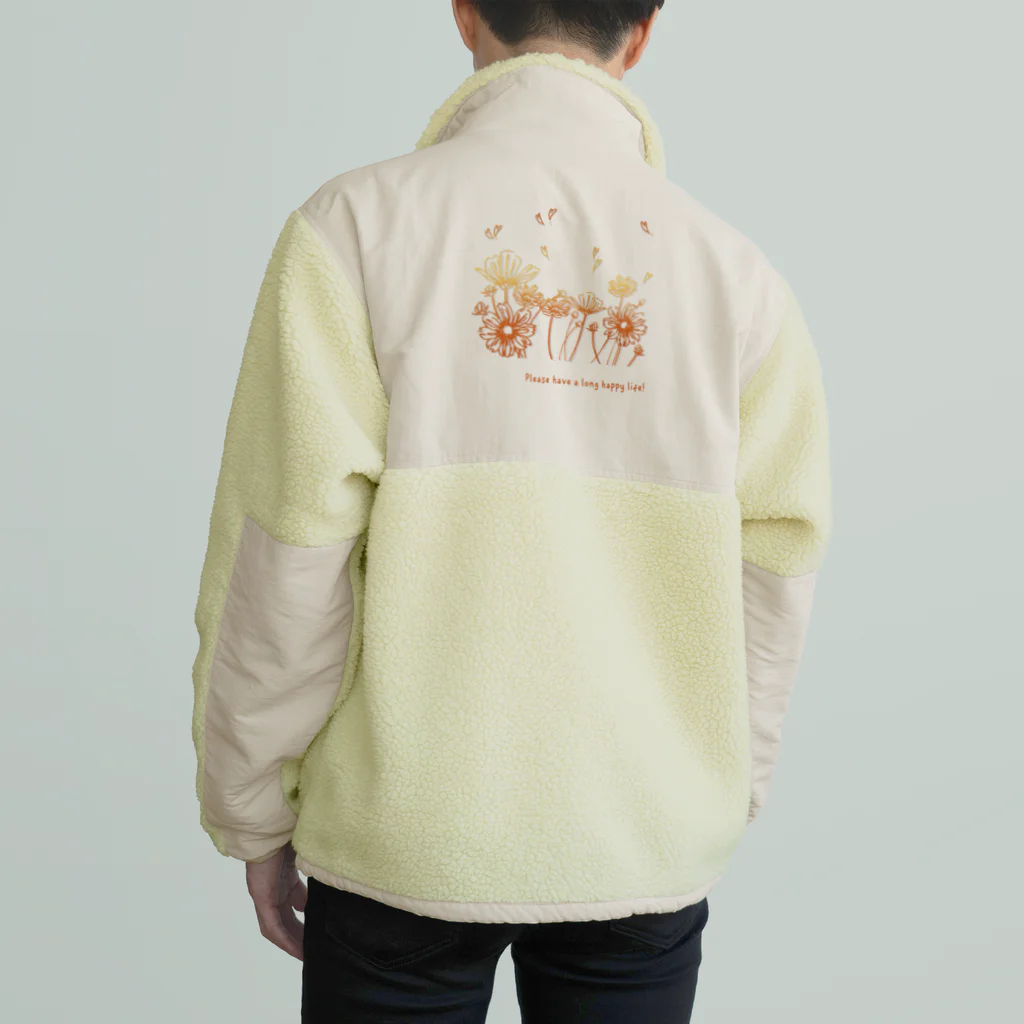 SU-KUの幸せな人生を！(オレンジ系) Boa Fleece Jacket