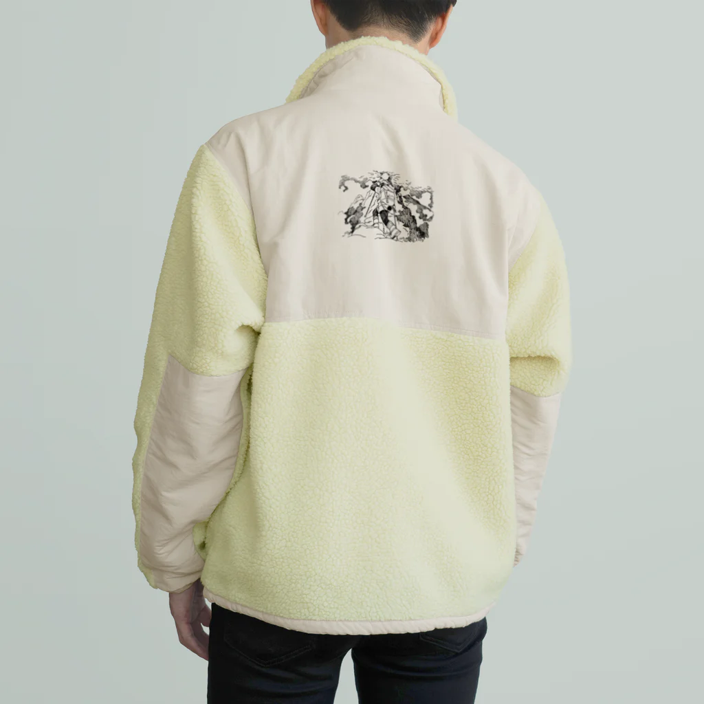 空想画学販売所のクマの山登り Boa Fleece Jacket