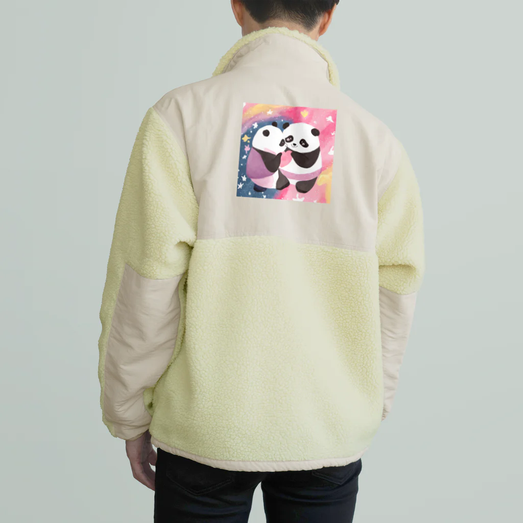 人生を笑いに変えるアートのきゅんきゅんパンダ Boa Fleece Jacket