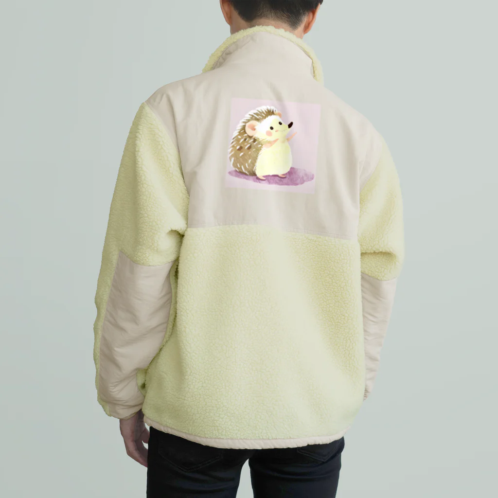 zoo234の可愛いハリネズミ Boa Fleece Jacket