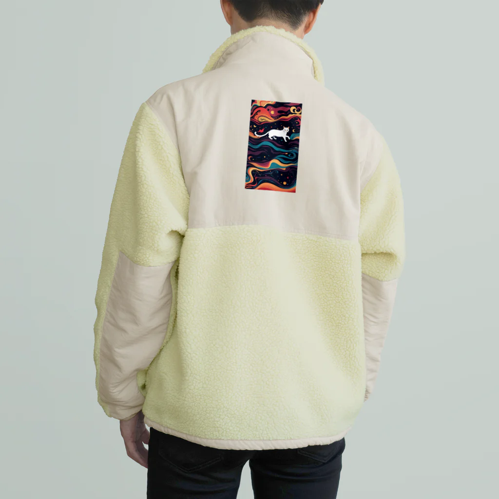 AQUAMETAVERSEの宇宙で遊んでる白猫 アメジスト 2846 Boa Fleece Jacket