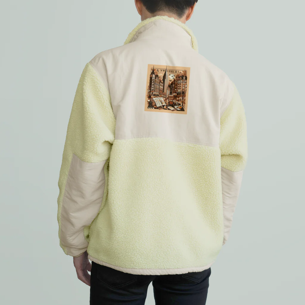 終わらない夢に🌈のセピア色の街 Boa Fleece Jacket