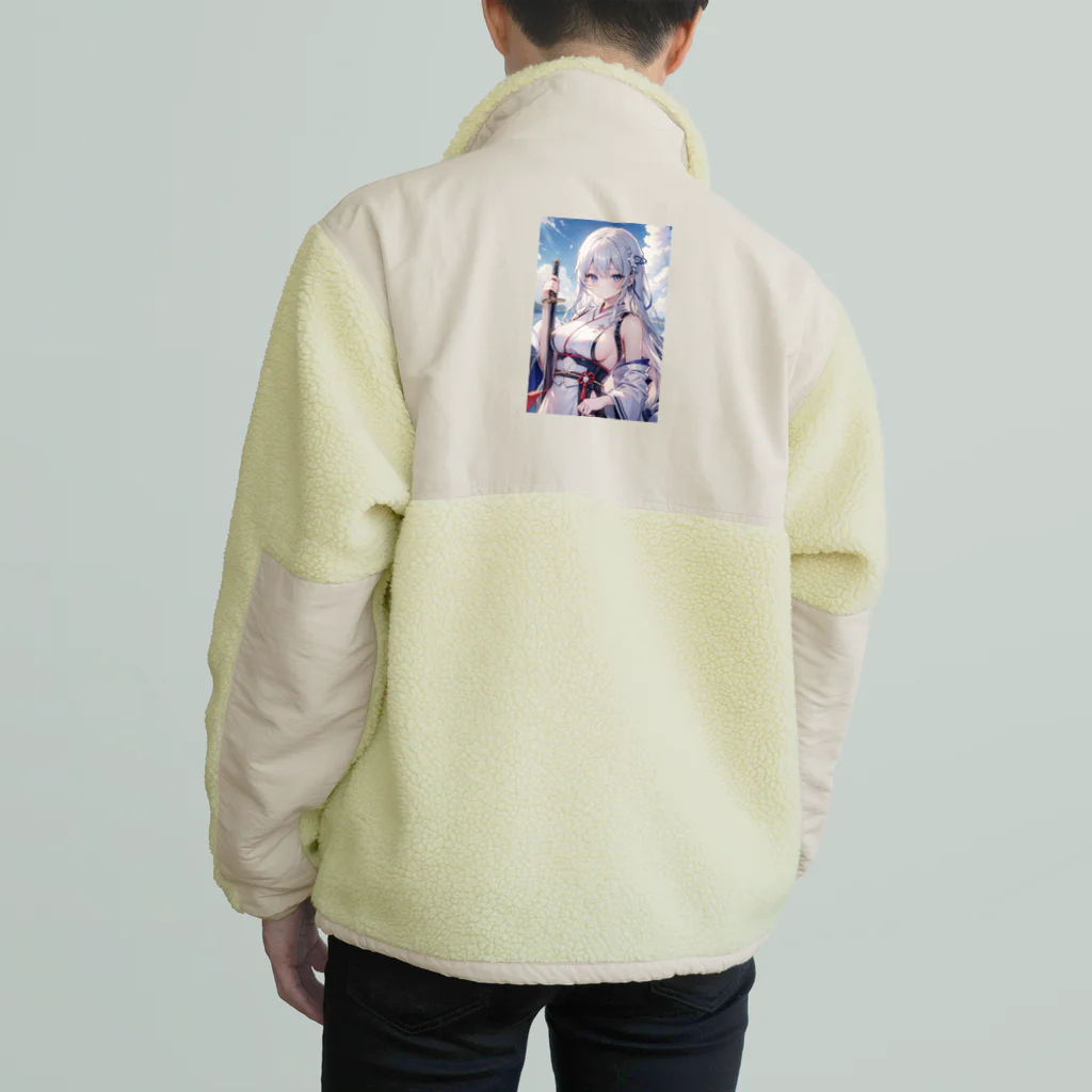 巫女スタぐらむの日本刀をもった美少女 Boa Fleece Jacket