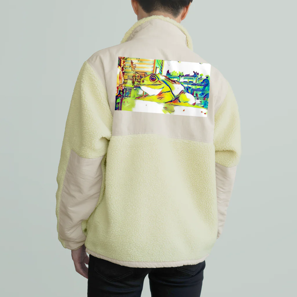 ﾌﾗﾜｰﾎｴｰﾙ　ちづっこの伊豆のカエルくん Boa Fleece Jacket