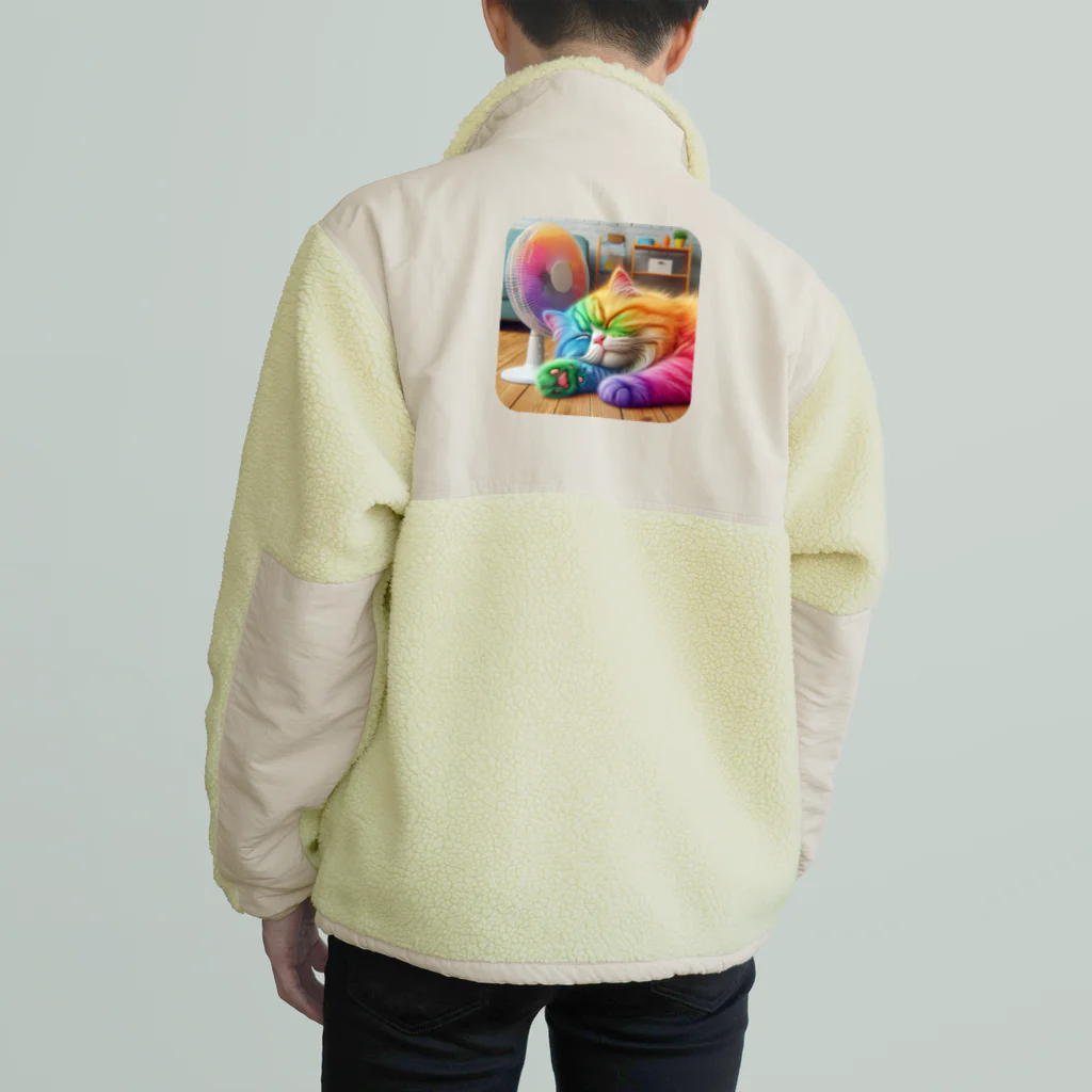 ニャーちゃんショップの眠りネコ Boa Fleece Jacket