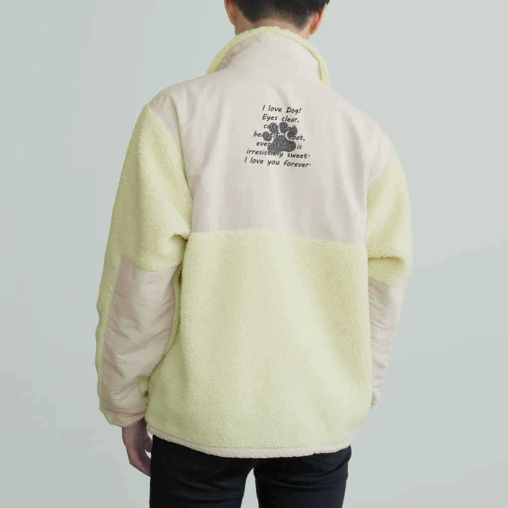 onehappinessのI LOVE DOG 肉球 Boa Fleece Jacket