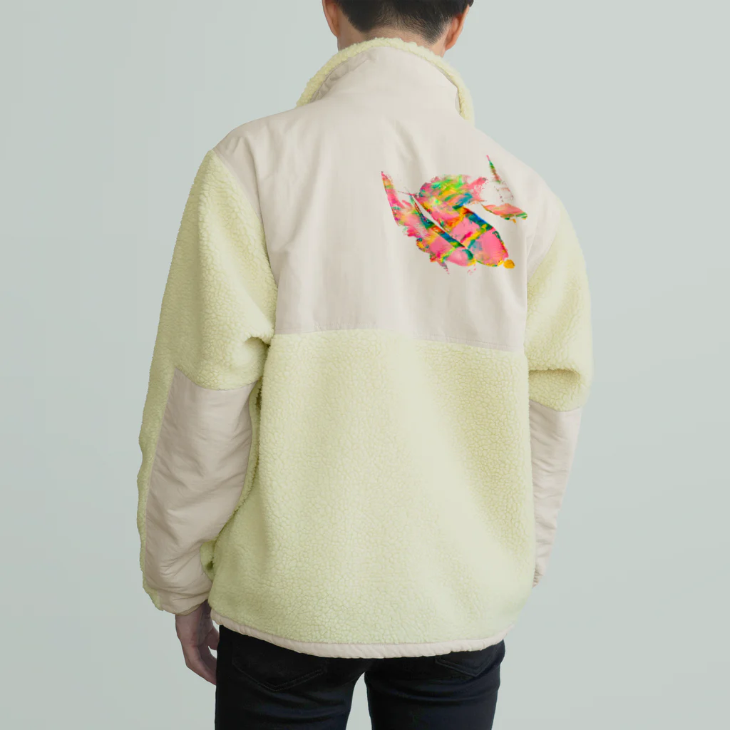 ササキシホのぺったりカラフル Boa Fleece Jacket