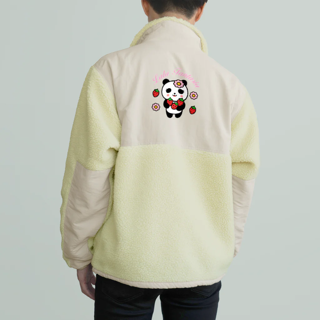 Lala Fantasia SUZURI StoreのLala Panda いちご Boa Fleece Jacket