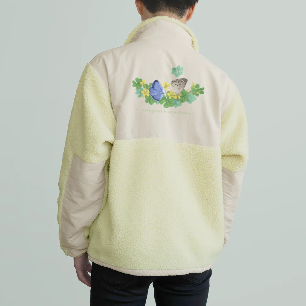 kitaooji shop SUZURI店のヤマトシジミとカタバミ Boa Fleece Jacket