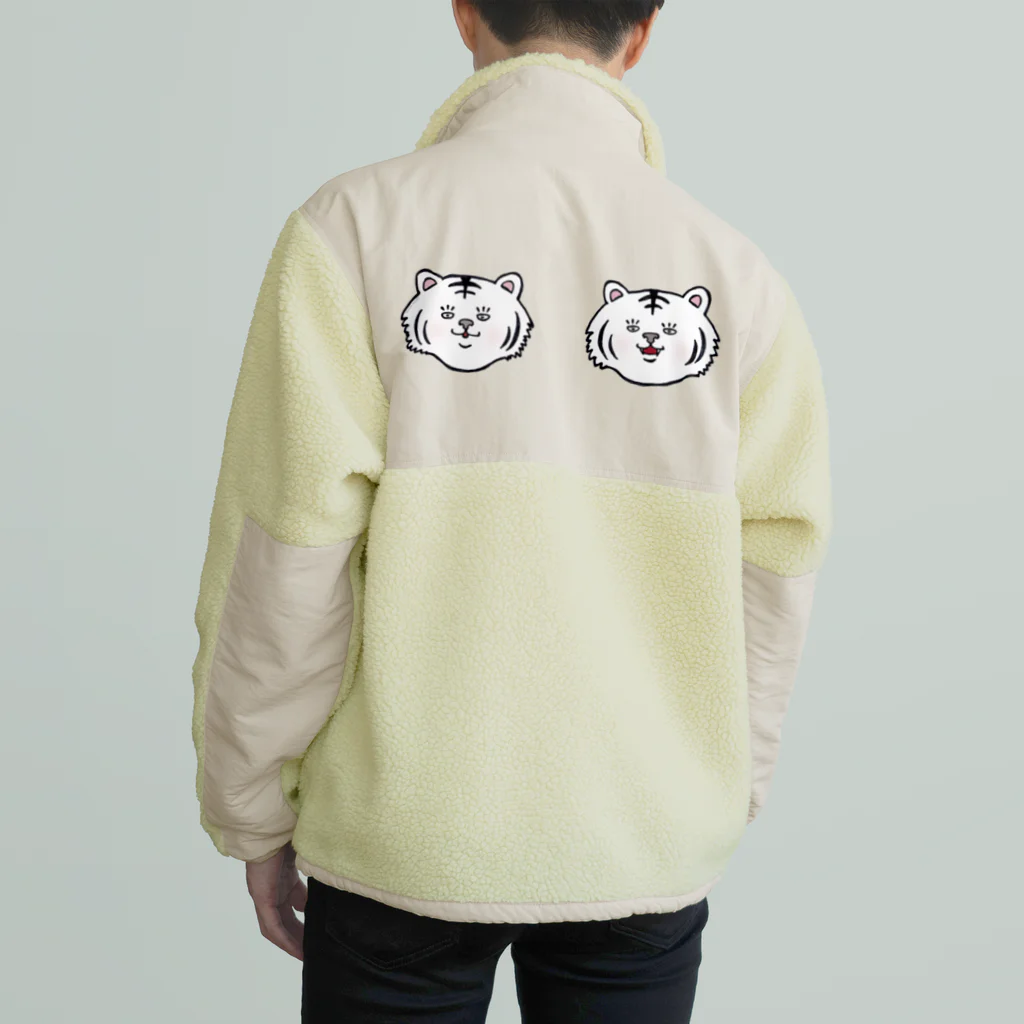 かまだ まゆめの白いトラトラ Boa Fleece Jacket