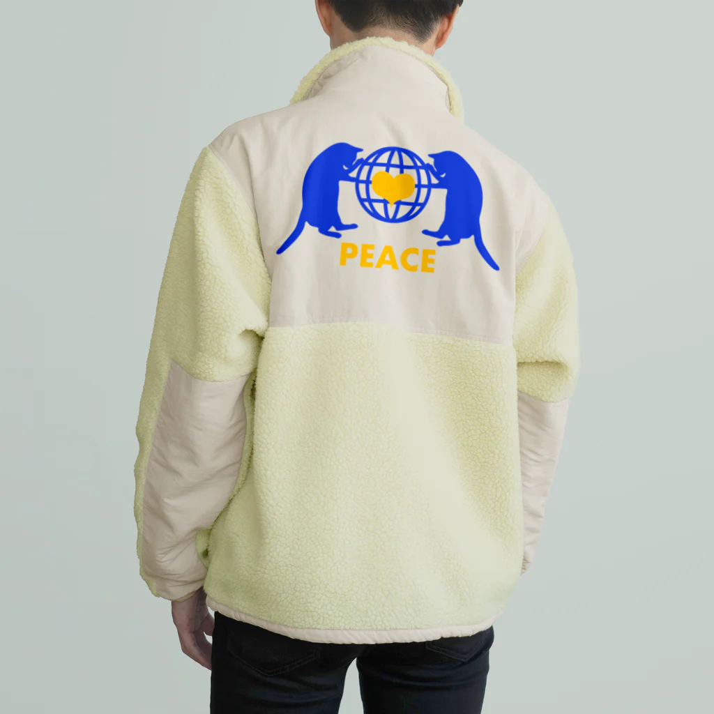 保護猫支援ショップ・パール女将のお宿のpeace  Boa Fleece Jacket