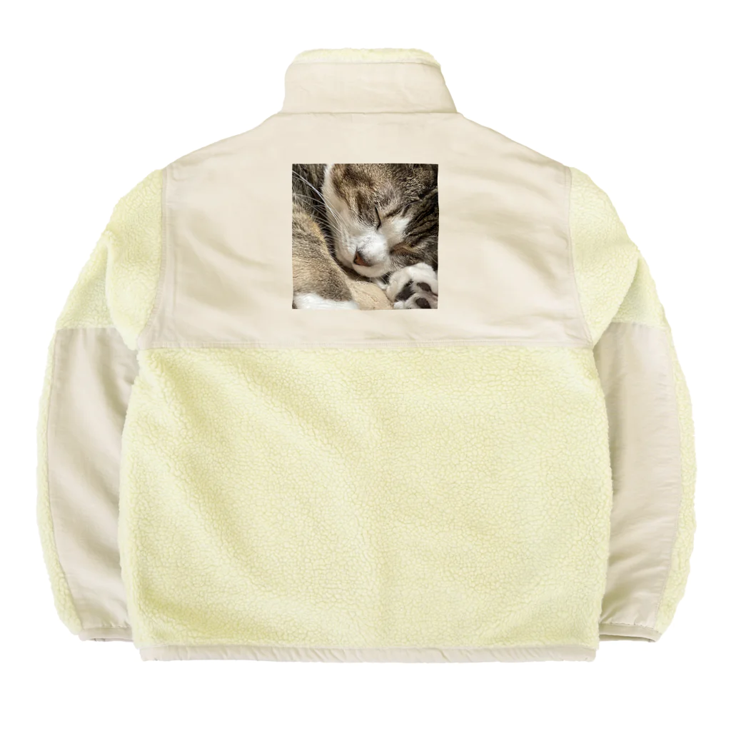 あゆのしおやきの猫(キジシロ) Boa Fleece Jacket