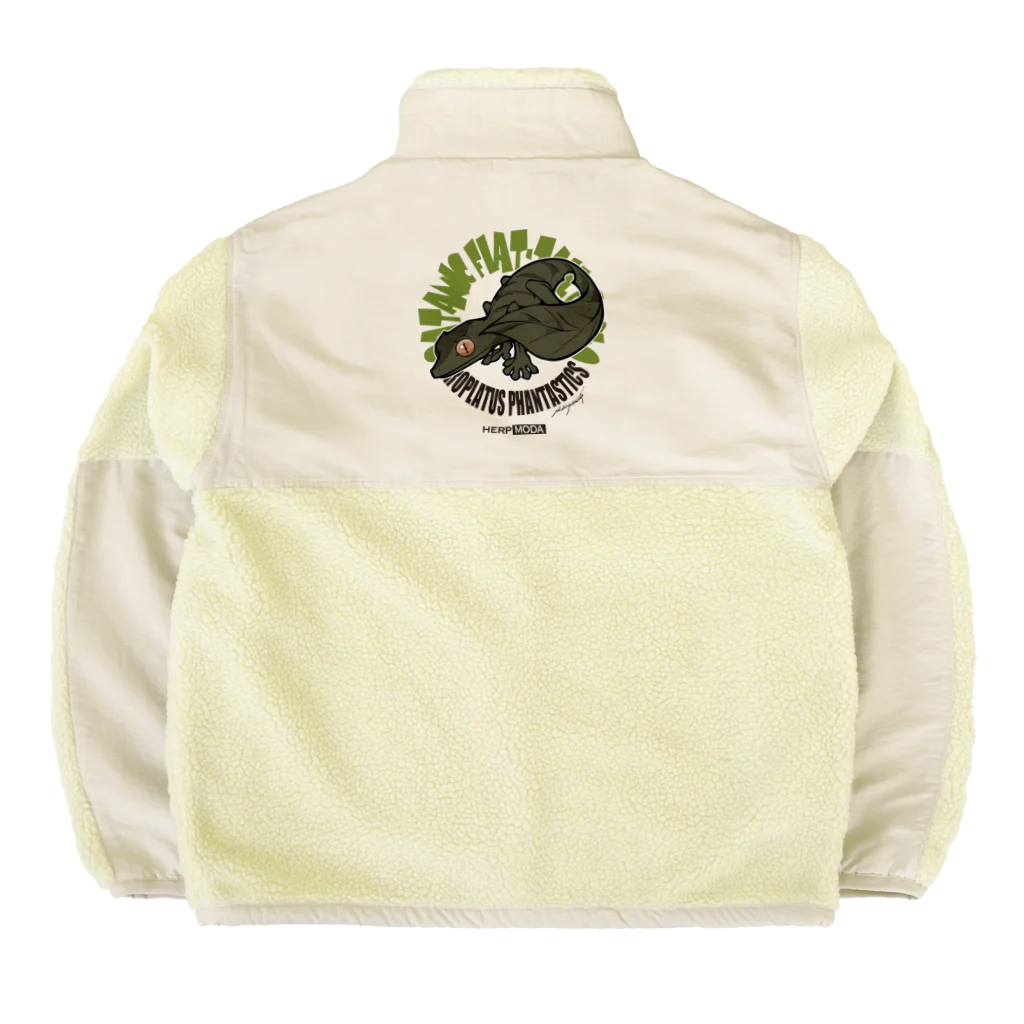 HERP MODA by ヤマモトナオキのエダハヘラオヤモリ/ダークグリーン Boa Fleece Jacket