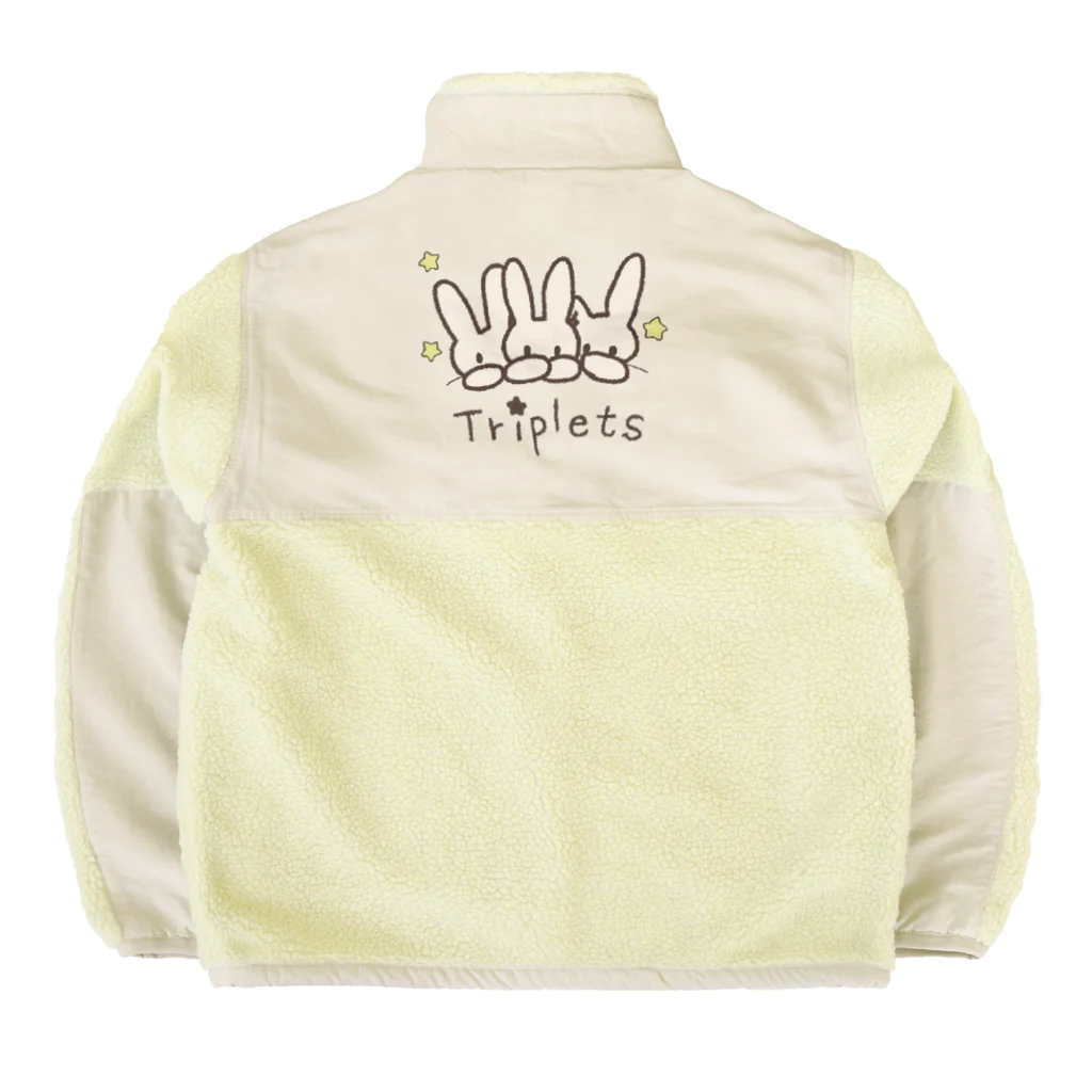 多胎児応援し隊の3つ子うさぎ Boa Fleece Jacket