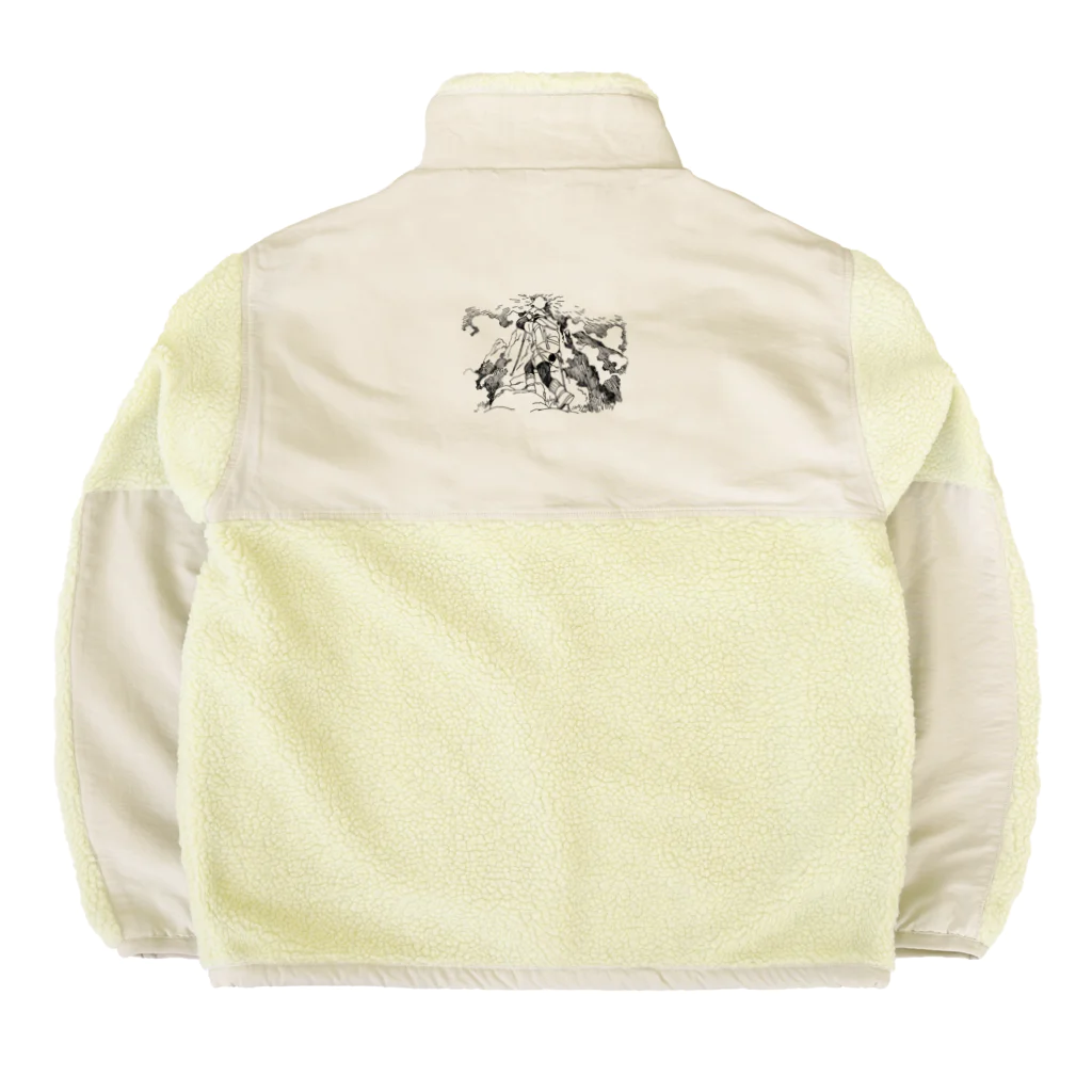 空想画学販売所のクマの山登り Boa Fleece Jacket