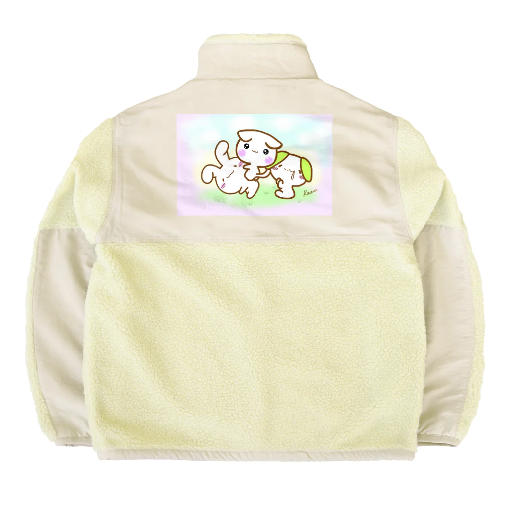 けあうさSHOPのお外で3匹けあうさ Boa Fleece Jacket