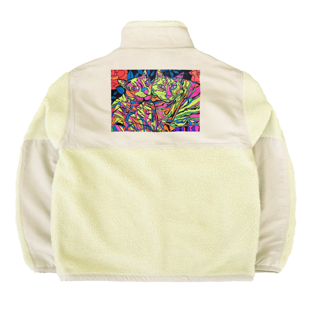 動物絵 Jamanakocic storeのトマトとアライグマカラフルアイテム Boa Fleece Jacket