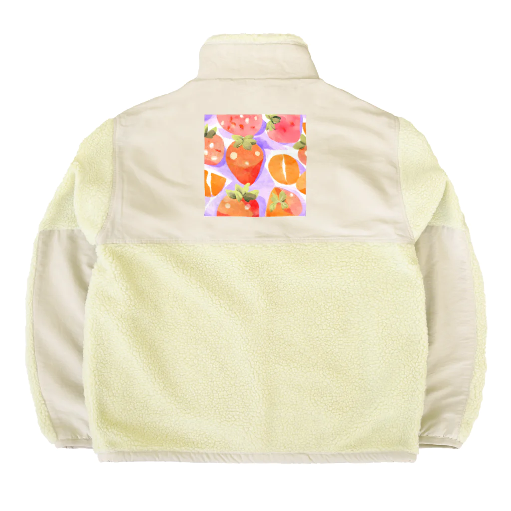 Tokyo Strawberryのみかん屋さんのフルーツオバケ Boa Fleece Jacket