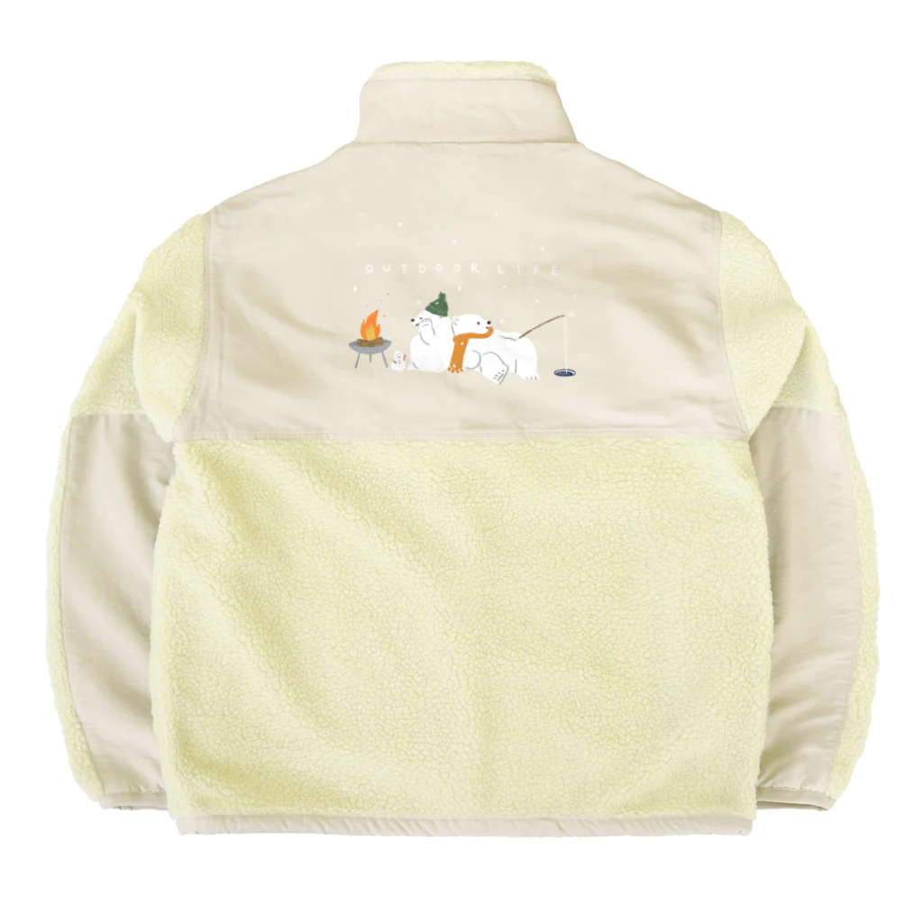 kiki25のアウトドアライフを満喫する白くま(冬) Boa Fleece Jacket