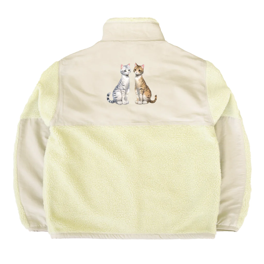 姫とすずり。の2ねこでひとつ Boa Fleece Jacket