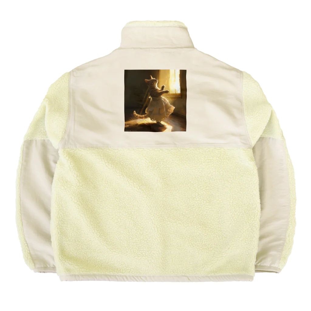 AQUAMETAVERSEの神々しい光を浴びる猫姫 アメジスト 2046 Boa Fleece Jacket