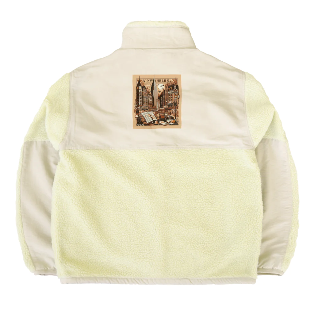 終わらない夢に🌈のセピア色の街 Boa Fleece Jacket