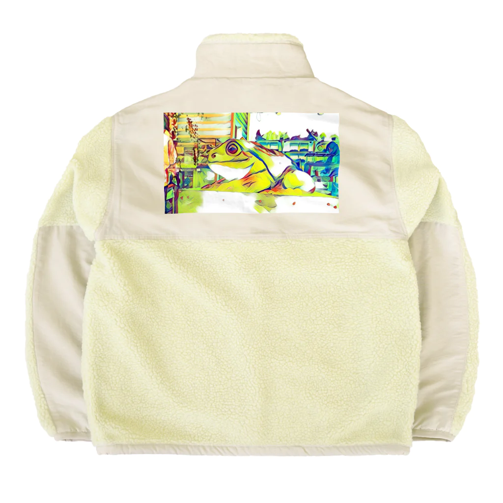 ﾌﾗﾜｰﾎｴｰﾙ　ちづっこの伊豆のカエルくん Boa Fleece Jacket