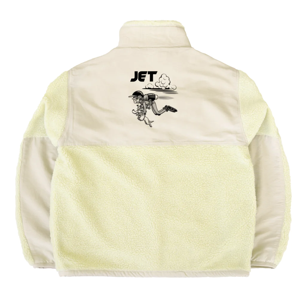 nidan-illustrationのhappy dog -JET- (black ink) Boa Fleece Jacket