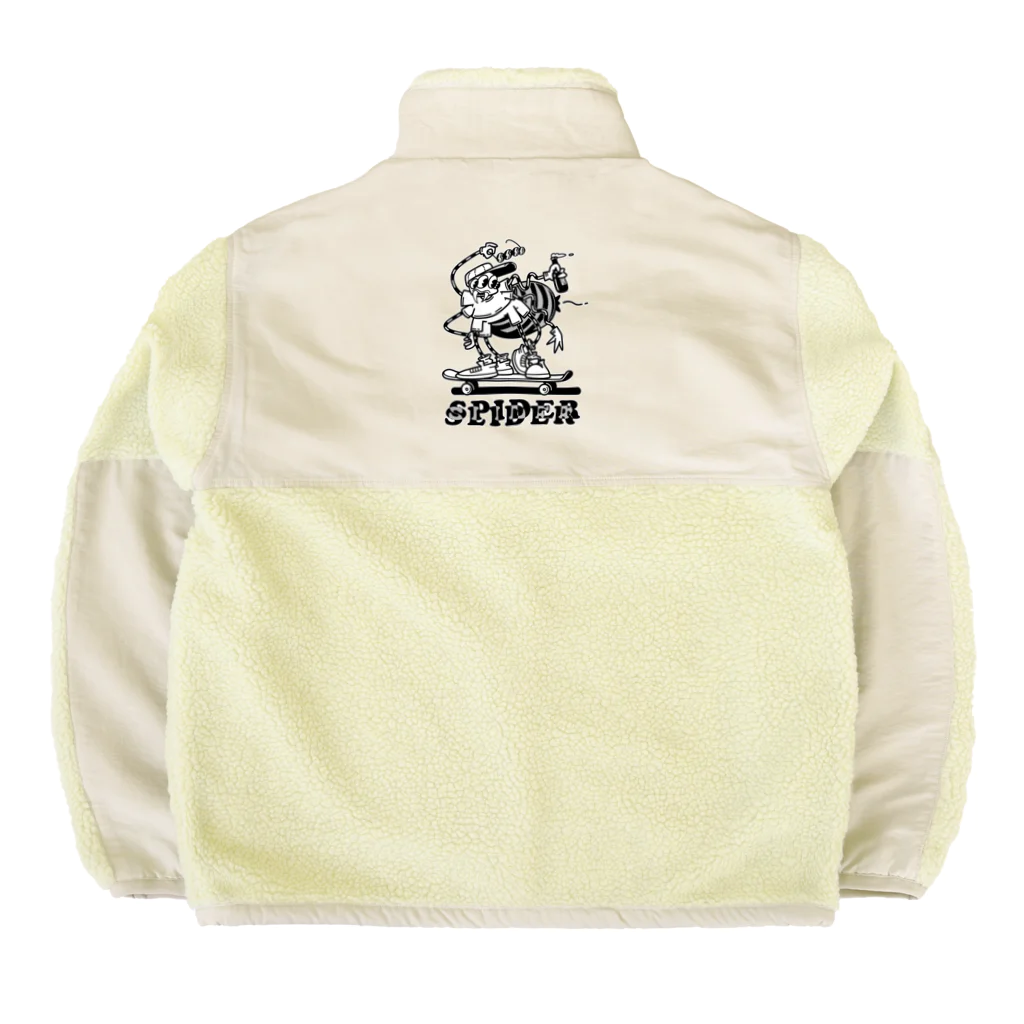 nidan-illustrationの"SPIDER SLIDER" Boa Fleece Jacket