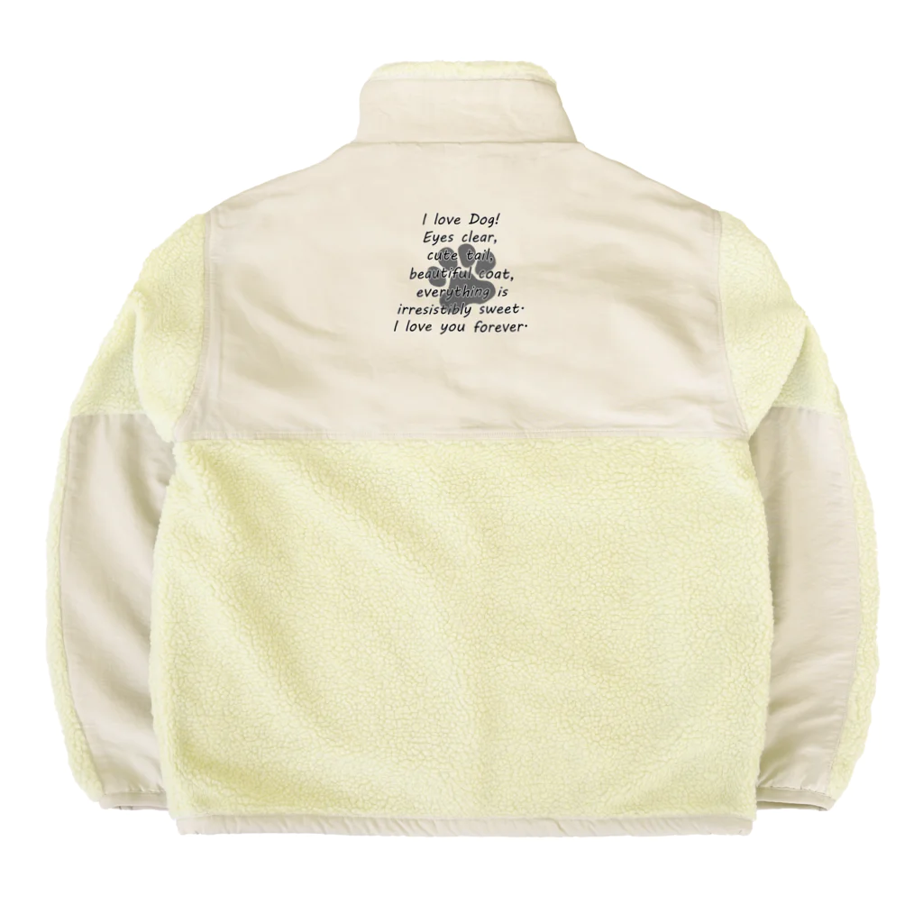 onehappinessのI LOVE DOG 肉球 Boa Fleece Jacket