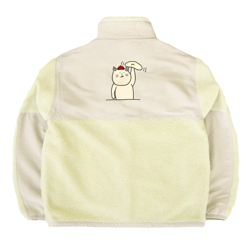 ＋Whimsyのピザ屋さんねこ Boa Fleece Jacket