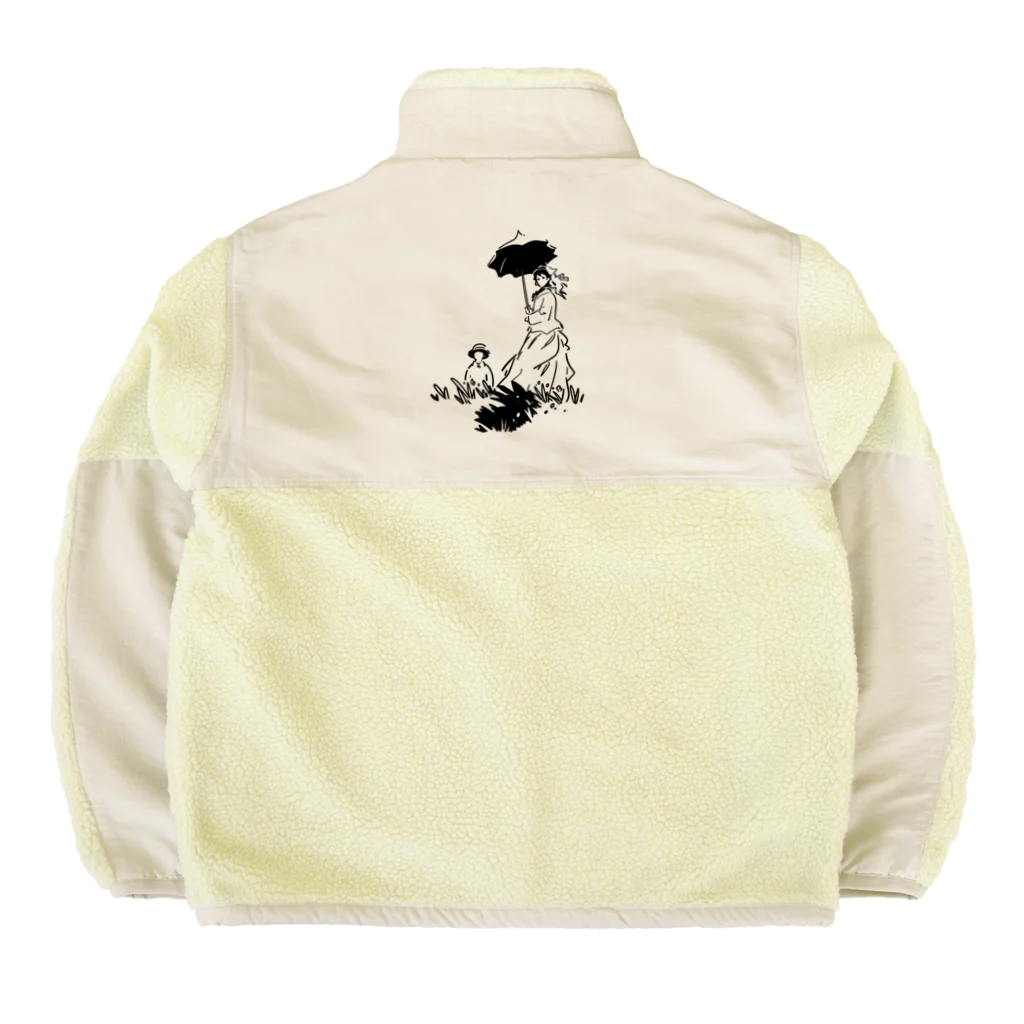 山形屋米店のクロード・モネ「日傘をさす女」 Boa Fleece Jacket