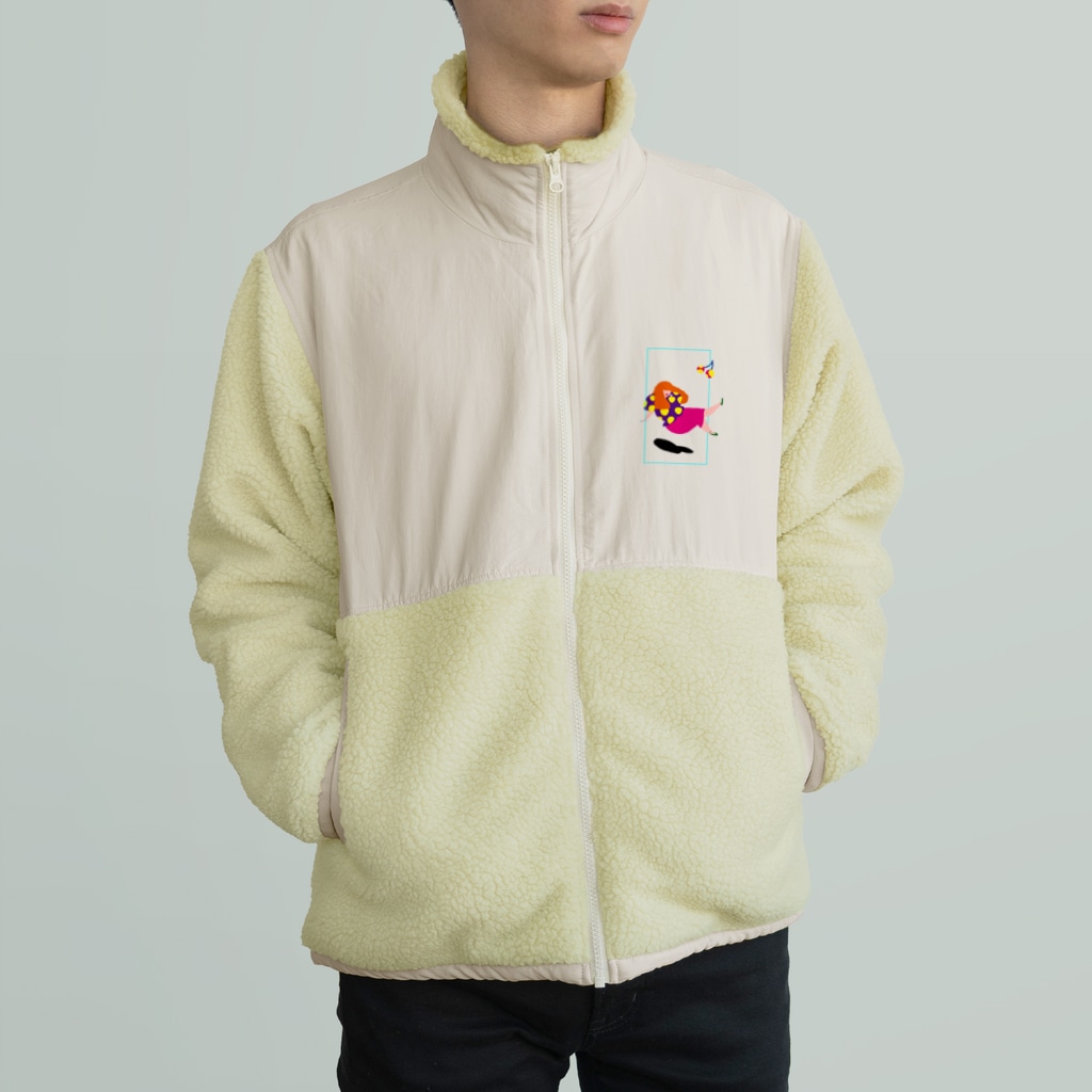 fig-treeの水玉の女04 Boa Fleece Jacket