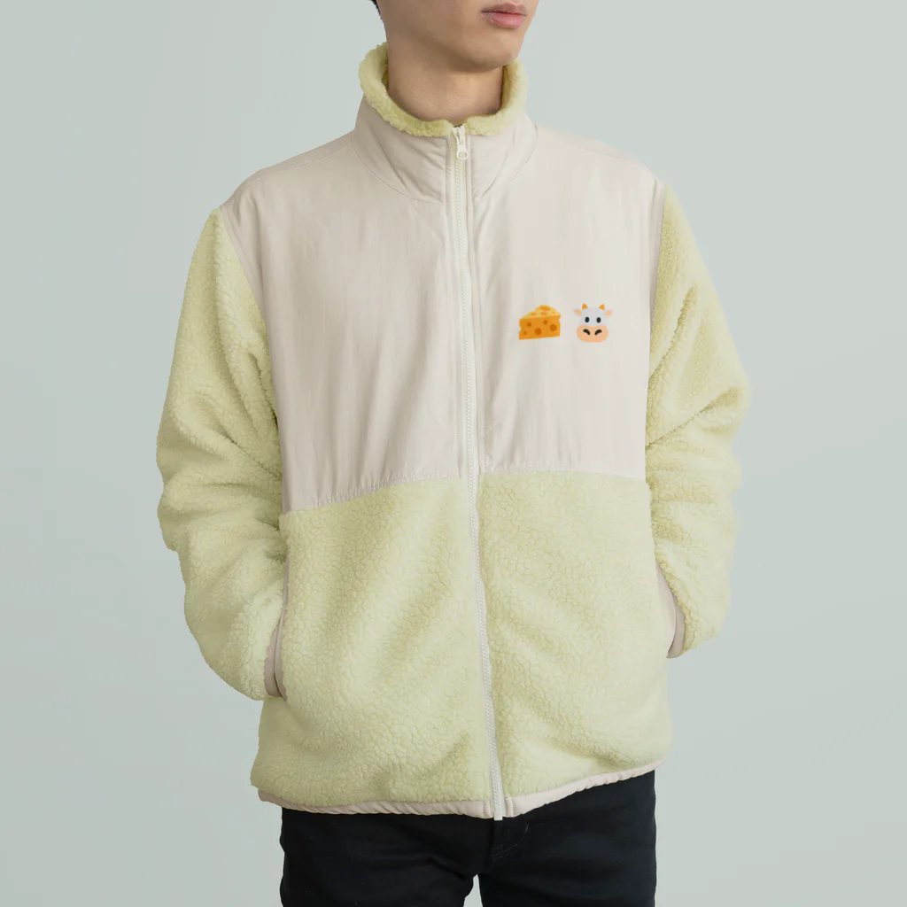 グラフィンのチー牛 ロゴ大 Boa Fleece Jacket