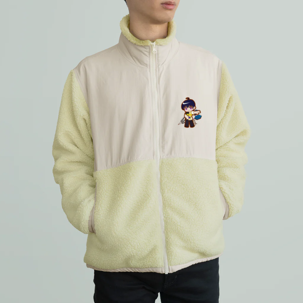 はりねずこのイラストのダーツ男子海斗くん Boa Fleece Jacket