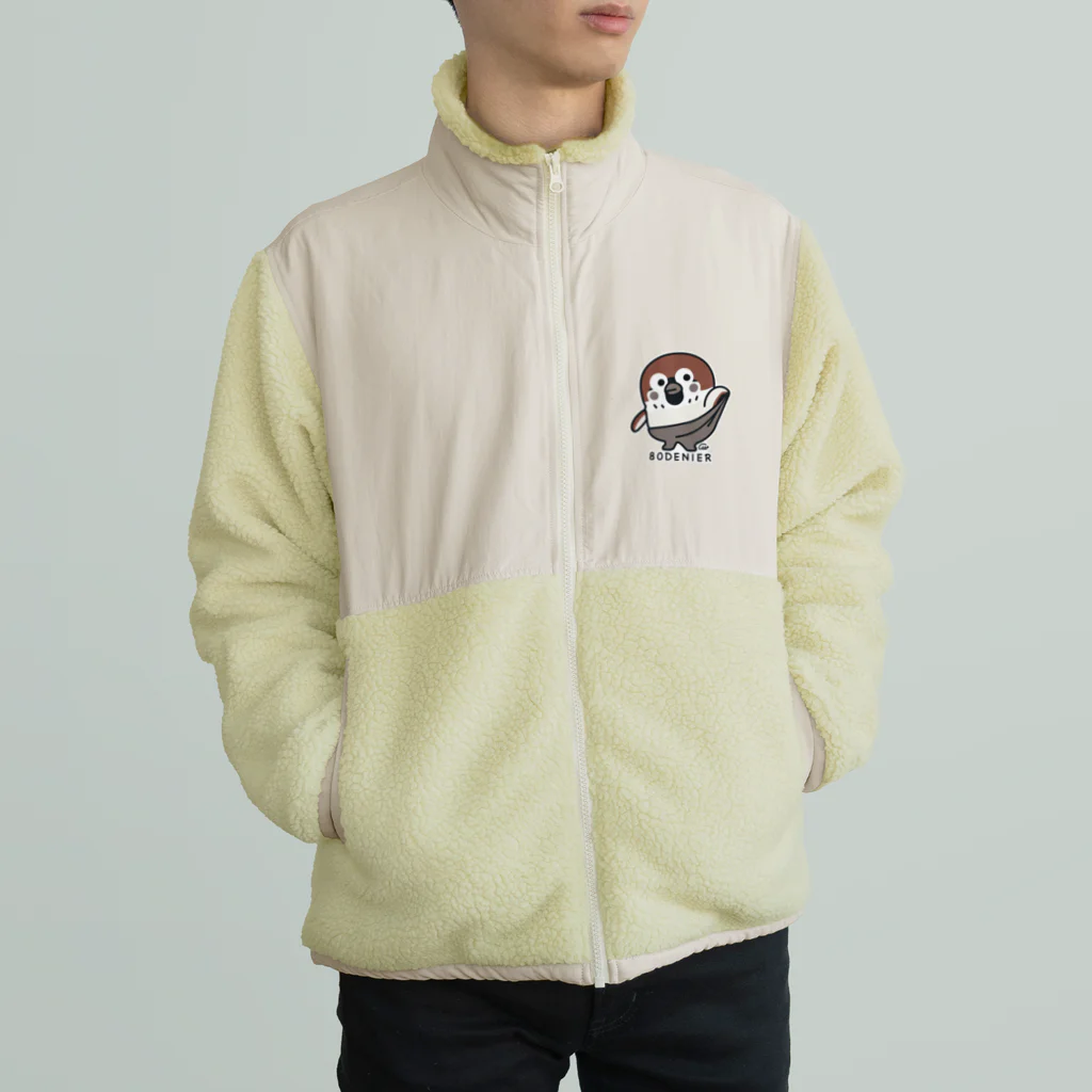 イラスト MONYAAT の履いてる？ 80DENIER タイツを履いたスズメ　大きめ Boa Fleece Jacket