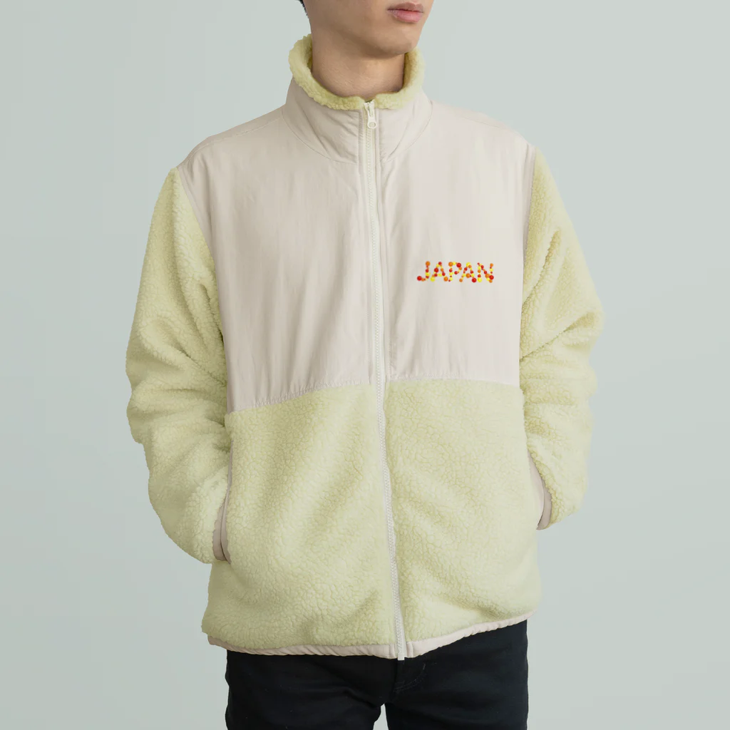 junichi-goodsのバルーン文字「JAPAN」（赤色系） ボアフリースジャケット