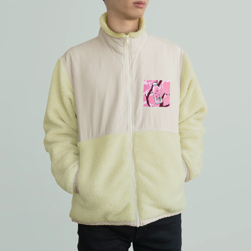 リホタママの水筒の中の桜 Boa Fleece Jacket