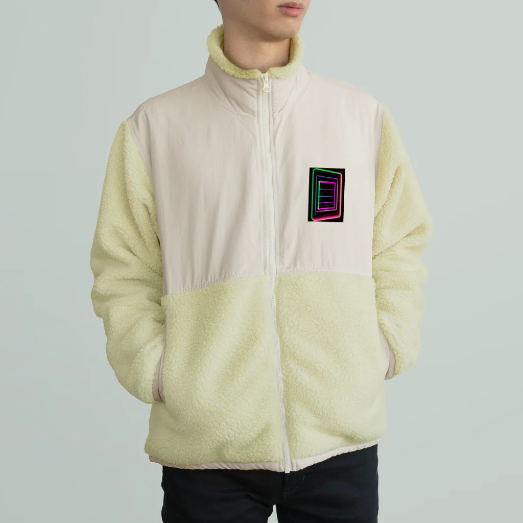 Association Against Mirroring SelfiesのAbstract_Neonsign Boa Fleece Jacket