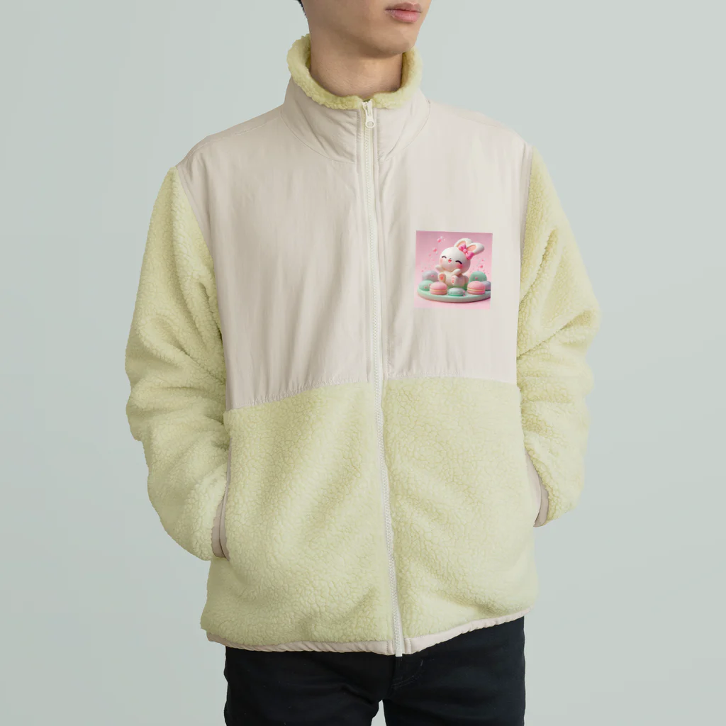 星パンダショップのほわほわマカロンうさぎ Boa Fleece Jacket