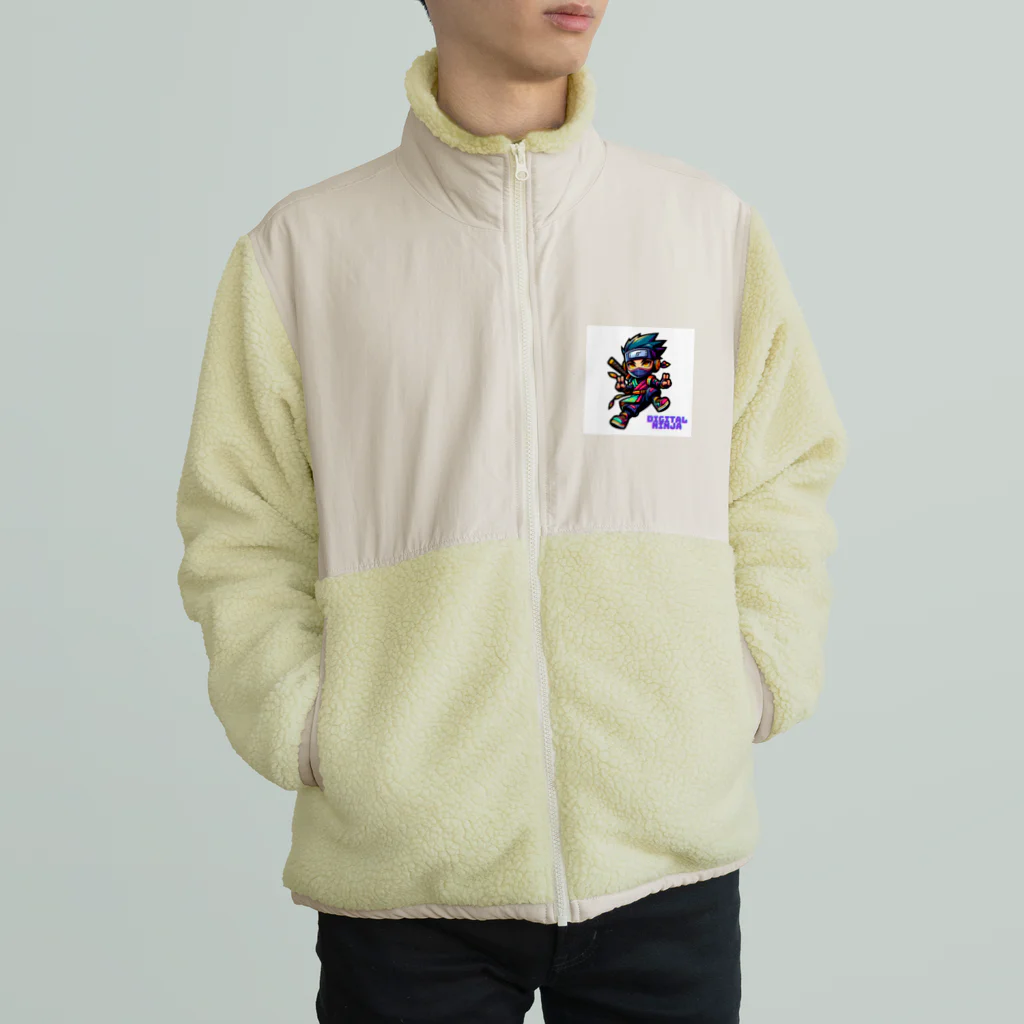 rsrsrsrsrの“Digital Ninja” ロゴ付き Boa Fleece Jacket