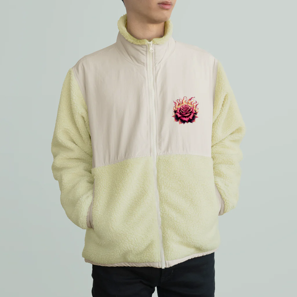 悪魔キャンディの「炎の中の薔薇」 Boa Fleece Jacket