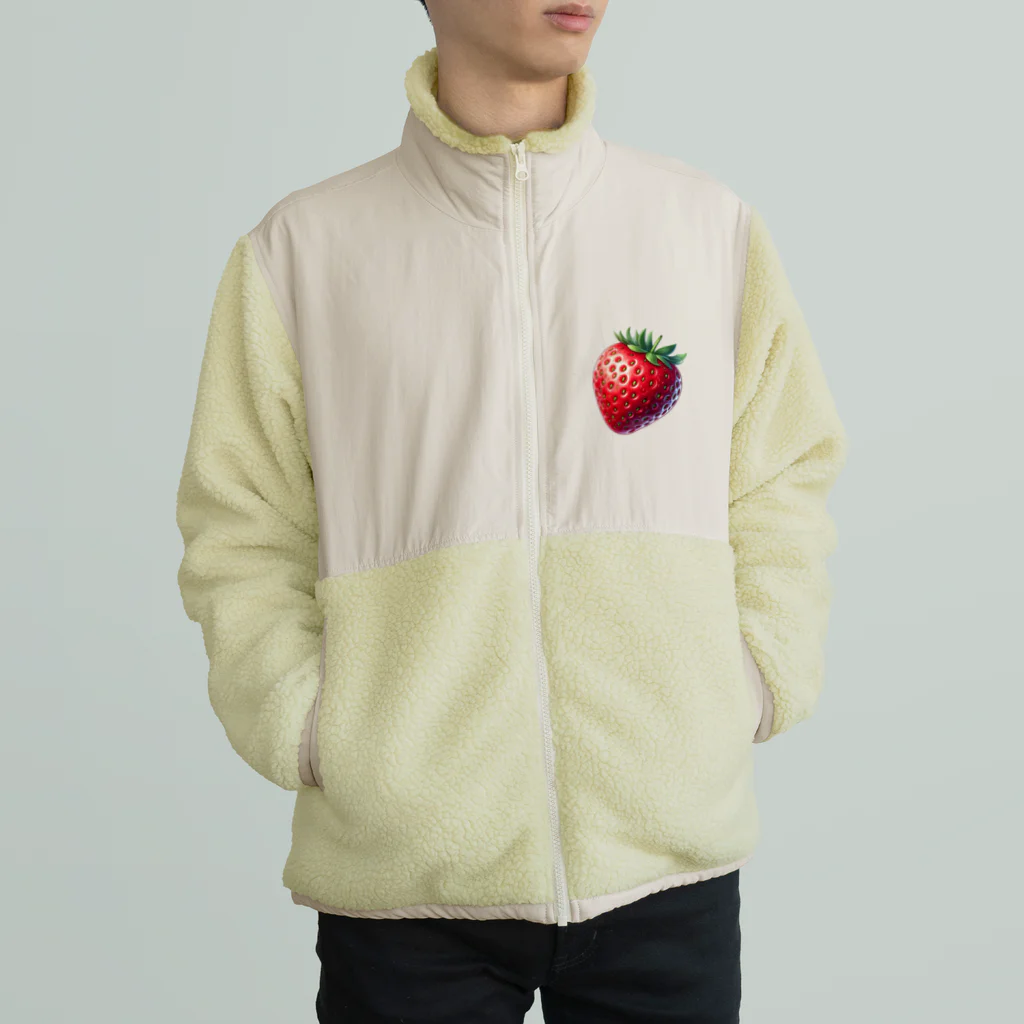 strawberry168のイチゴ柄 Boa Fleece Jacket