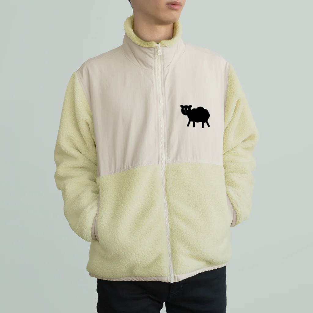 ポンコツヒツジのクロヒツジくん Boa Fleece Jacket